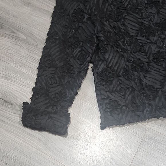 Samuel Dong Black Ribbon Mock Neck Blazer - Picture 2 of 7